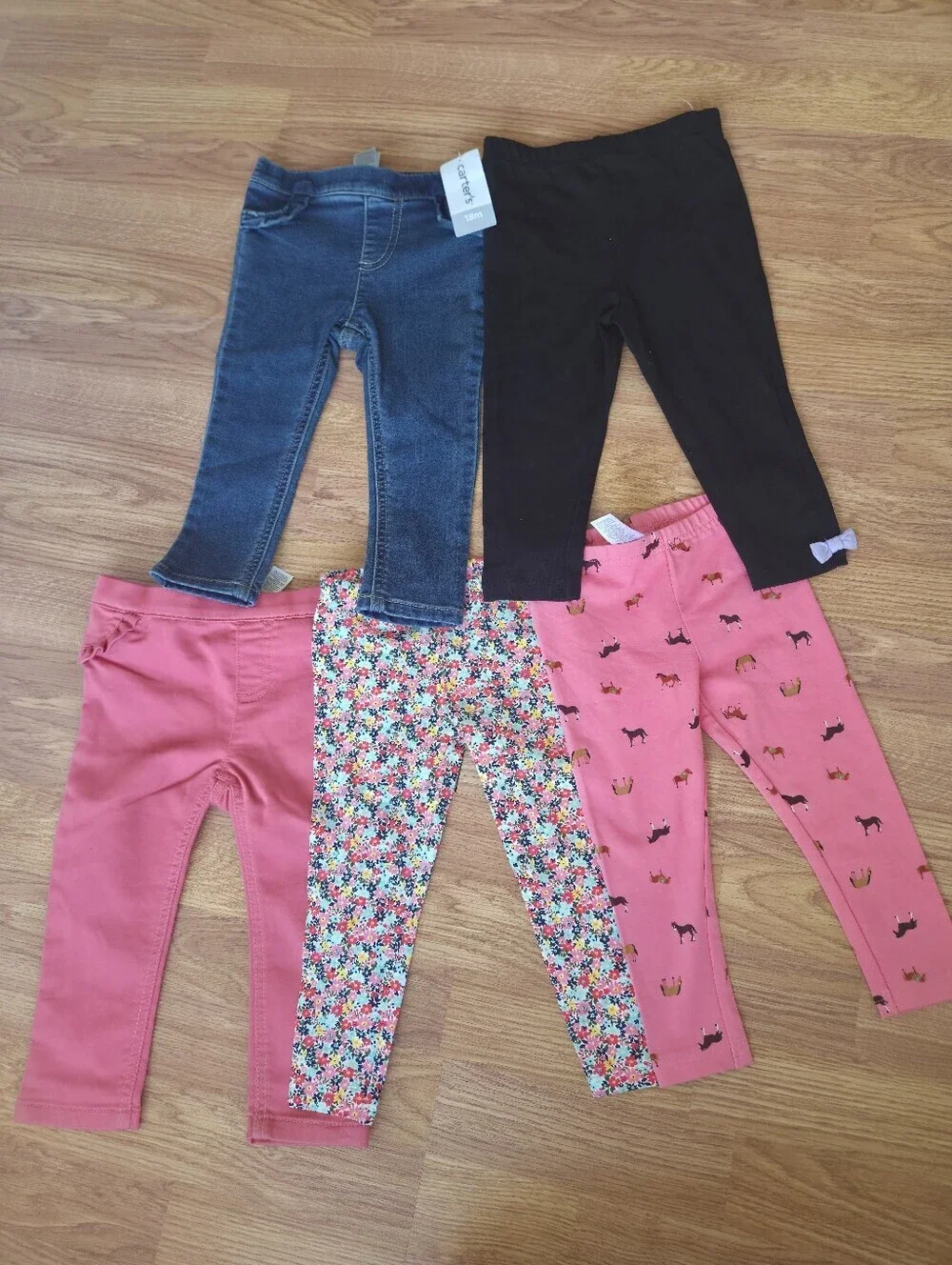 7pc Bundle Carter's Girl's 18M New Floral Horses Animal Pink Purple Bows